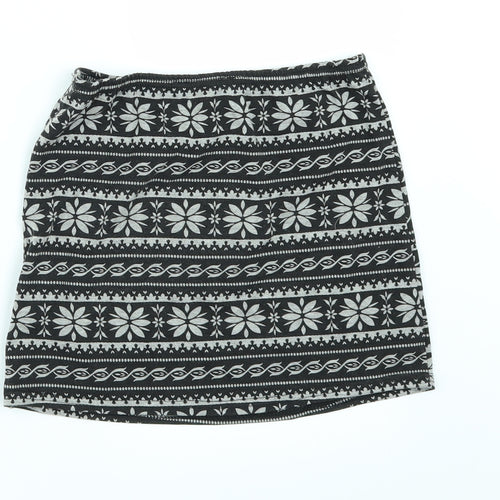 Young Dimension Girls Black Geometric  Mini Skirt Size 9-10 Years