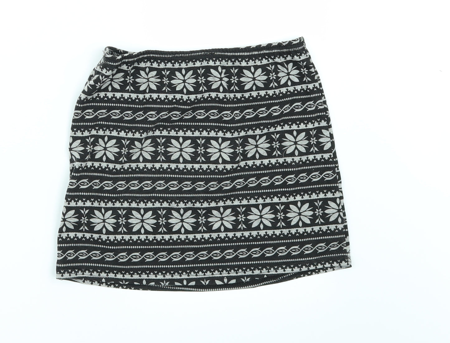 Young Dimension Girls Black Geometric  Mini Skirt Size 9-10 Years