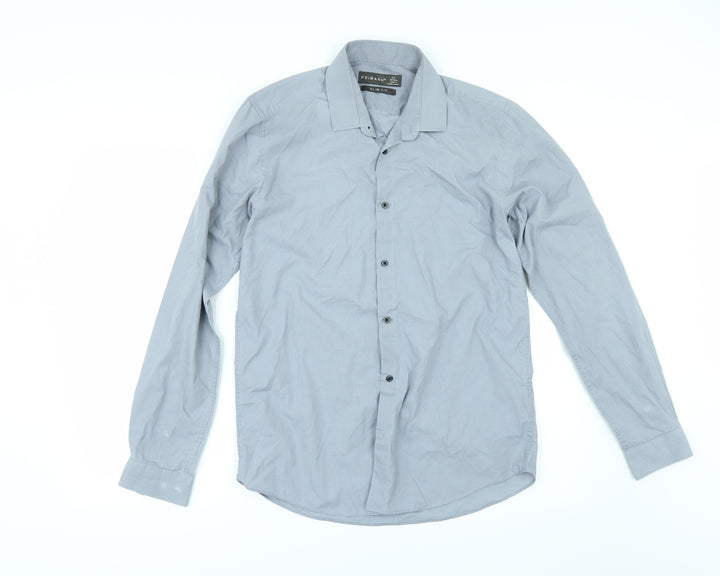 Primark Mens Grey Button-Up Size 15.5