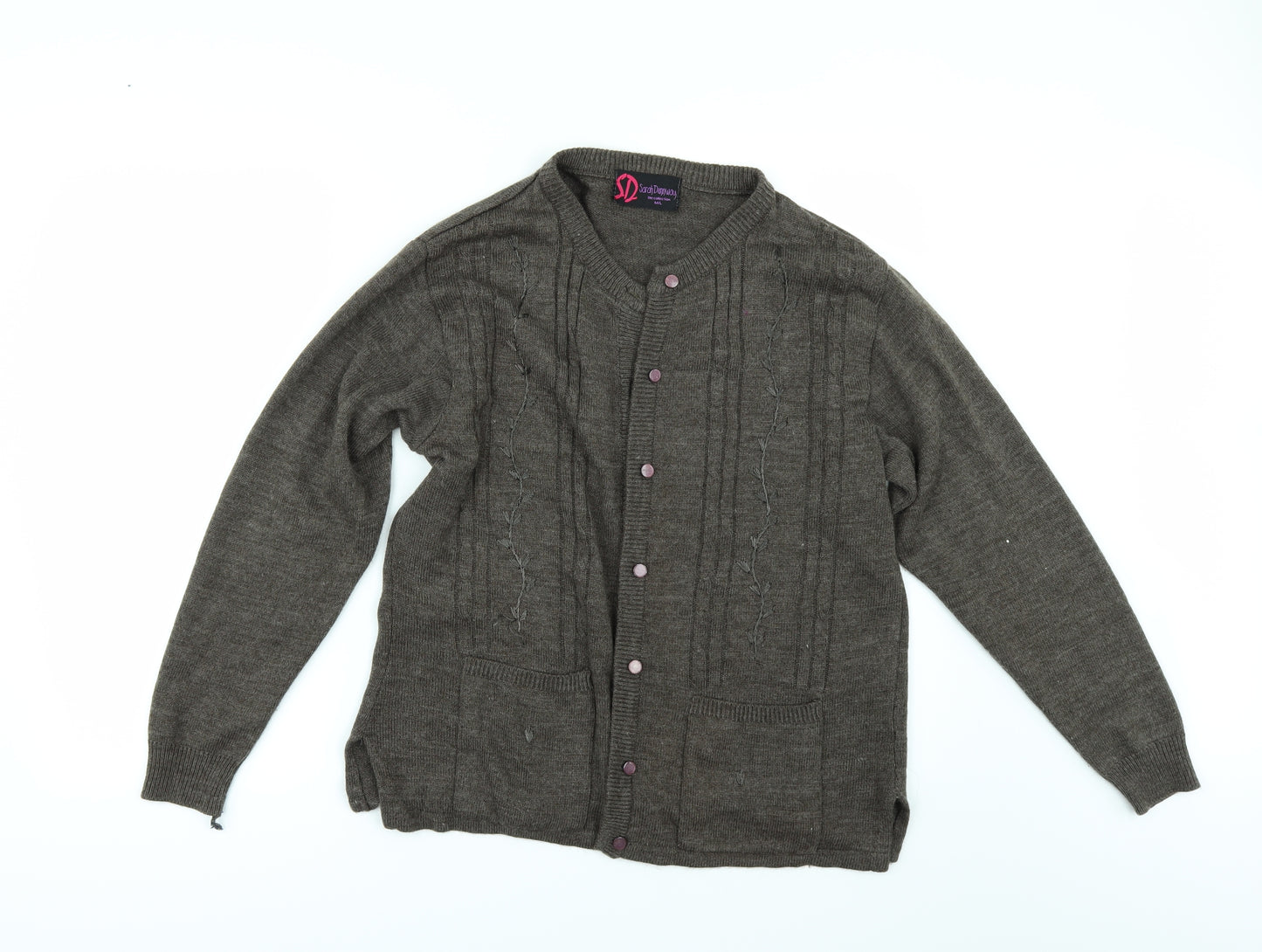 Sarah Dunnway Womens Brown   Cardigan Jumper Size L