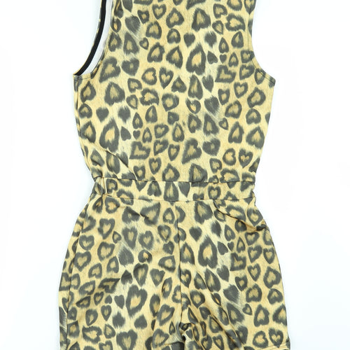 Kiah Womens Yellow Animal Print  Playsuit One-Piece Size 10