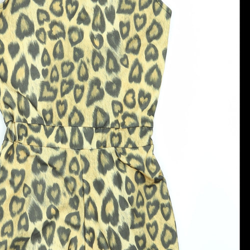 Kiah Womens Yellow Animal Print  Playsuit One-Piece Size 10