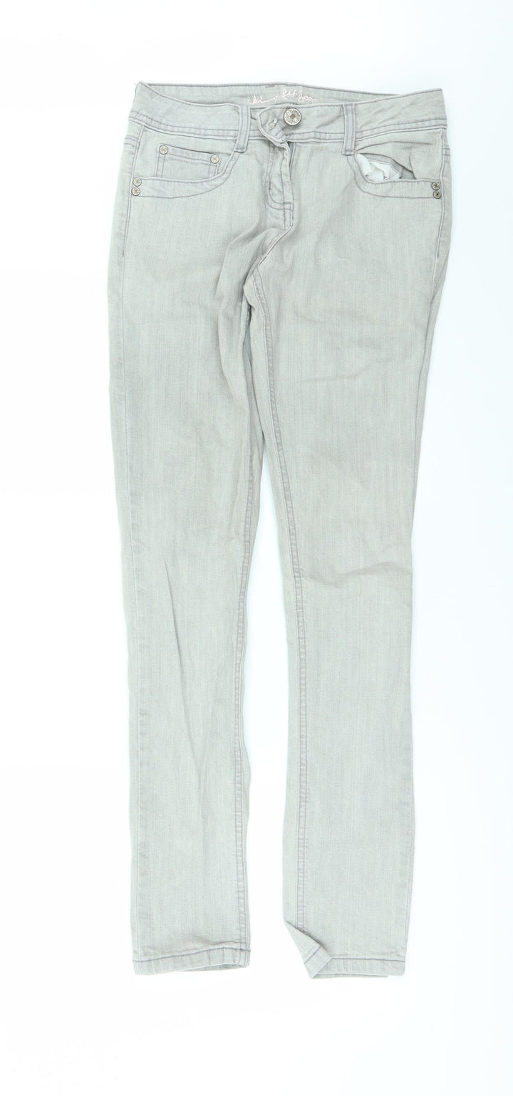 Denim & Co. Womens Grey Denim Skinny Jeans Size 8 L31 in
