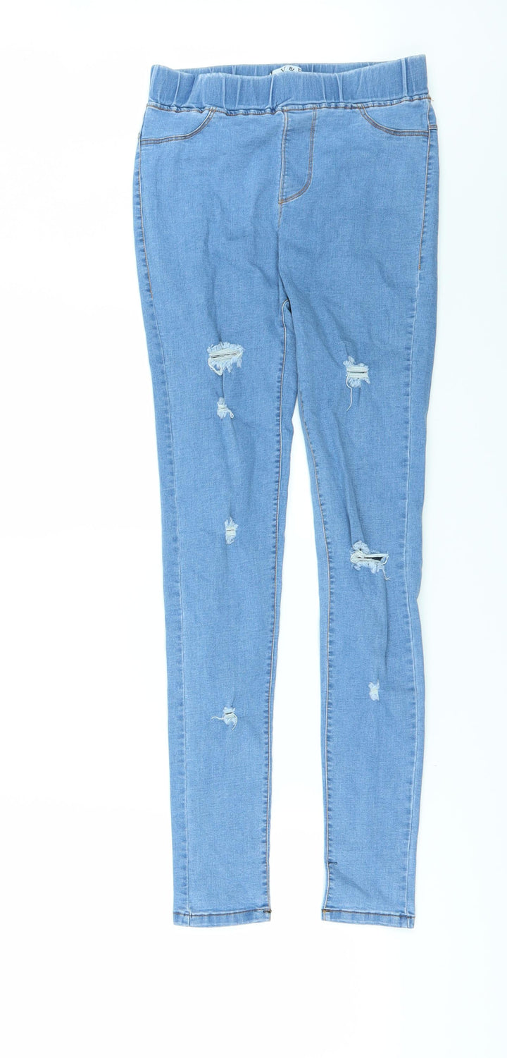 V&F Womens Blue Denim Jegging Jeans Size M L27 in