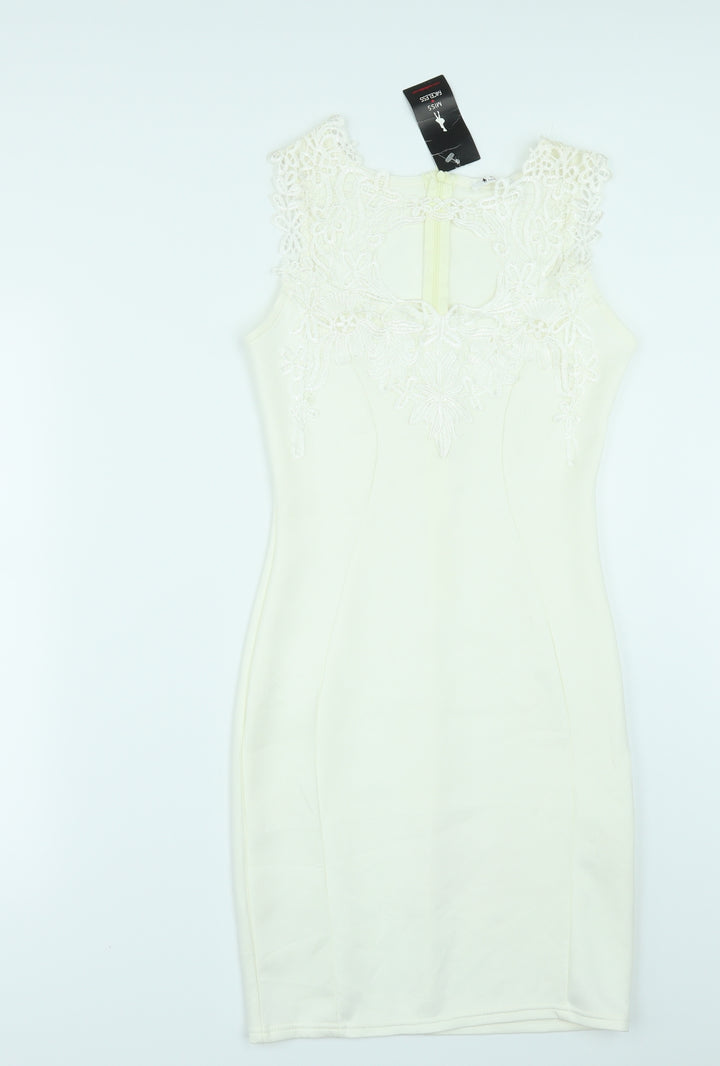 Miss Faceless Womens Ivory Bodycon Size 8
