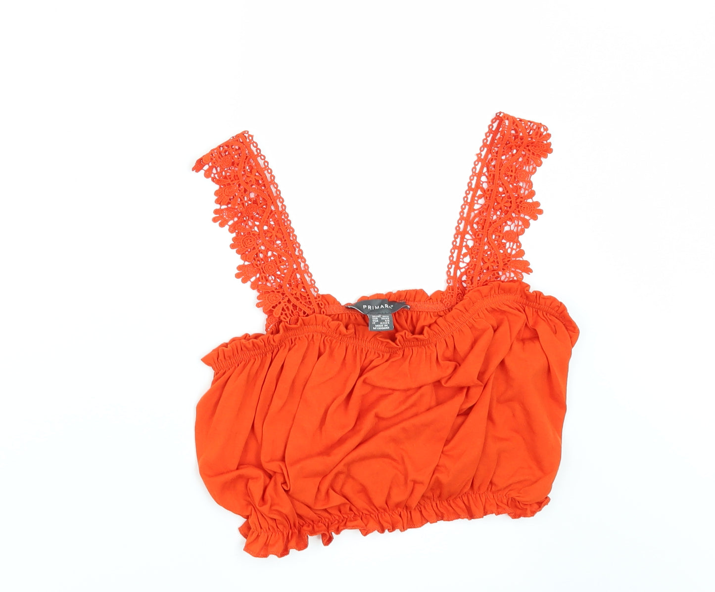 Primark Womens Orange   Cropped T-Shirt Size S
