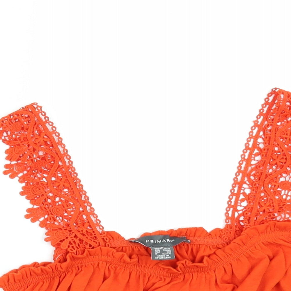 Primark Womens Orange   Cropped T-Shirt Size S