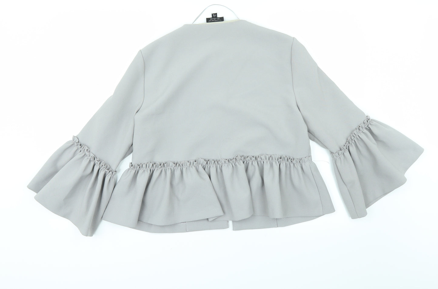 TopshopO Womens Grey   Jacket  Size 14  - Edge to Edge