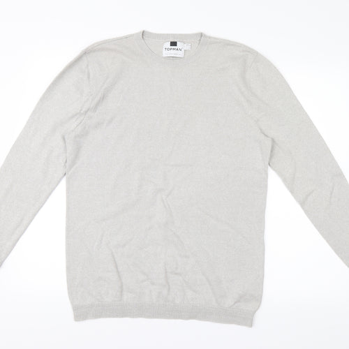 Topman Mens Grey  Knit Pullover Jumper Size S