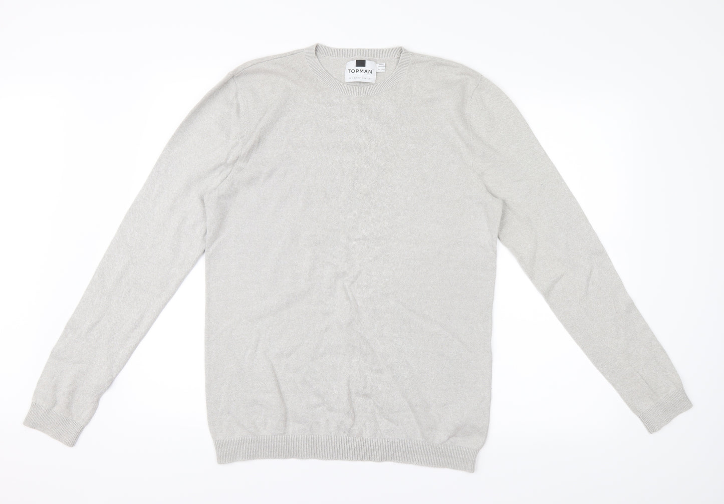 Topman Mens Grey  Knit Pullover Jumper Size S