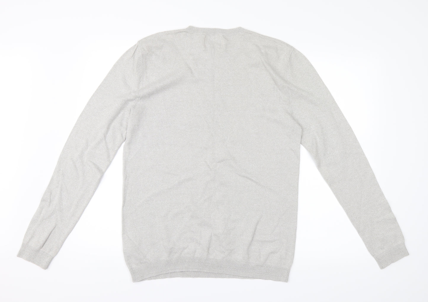 Topman Mens Grey  Knit Pullover Jumper Size S
