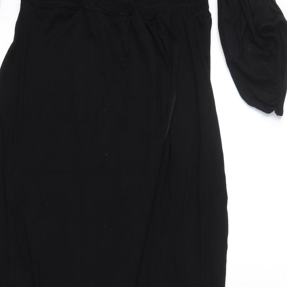 Boohoo Womens Black   Shirt Dress  Size 16  - Slit at front