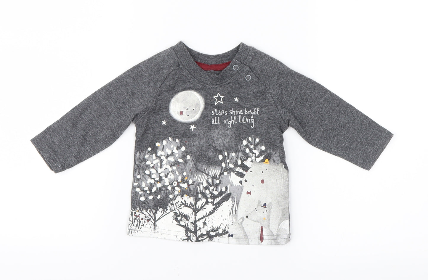 George Boys Grey Geometric  Basic T-Shirt Size 3-6 Months