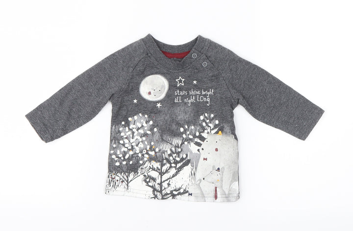 George Boys Grey Geometric  Basic T-Shirt Size 3-6 Months
