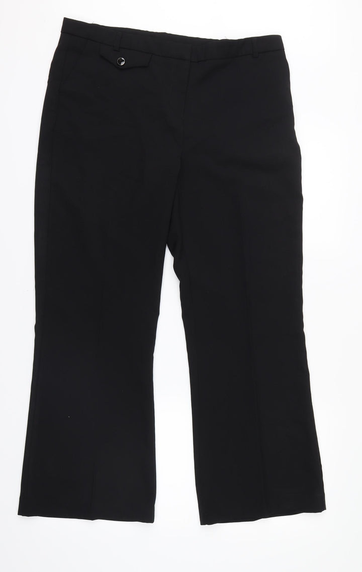 New Look Womens Black Trousers Size 14 L28.5 in