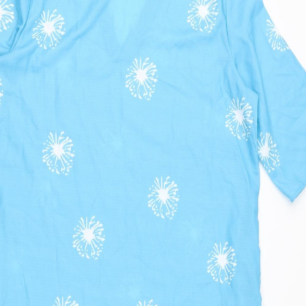 Tendency Womens Blue Geometric  Shirt Dress  Size L
