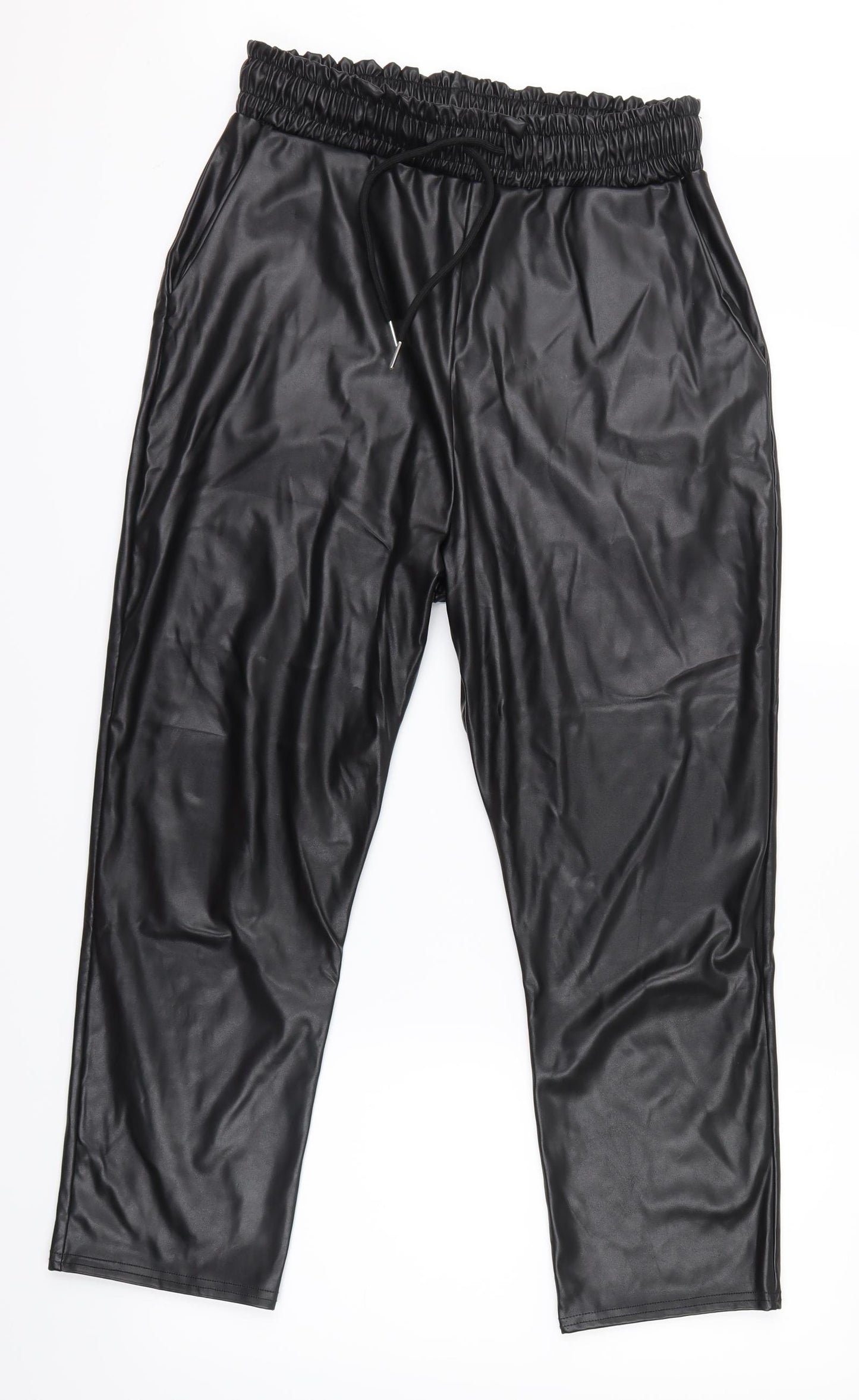 PRETTYLITTLETHING Womens Black   Trousers  Size 12 L24 in