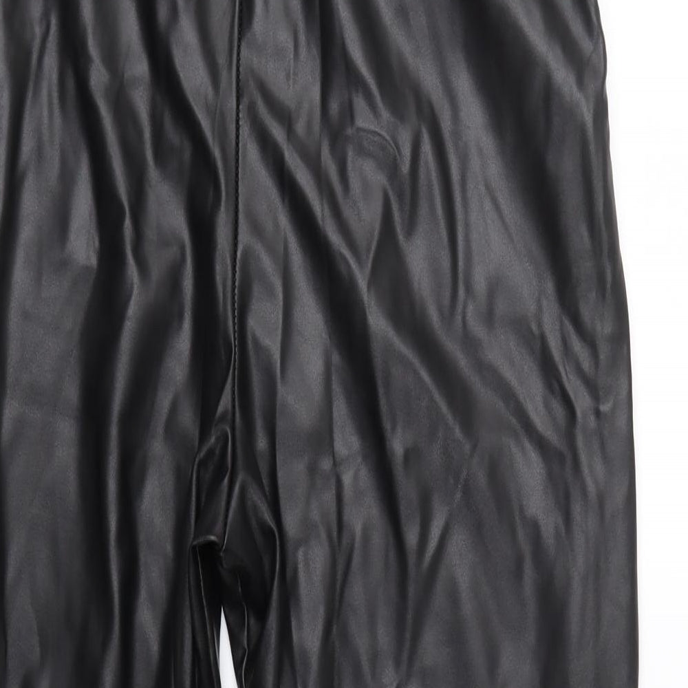 PRETTYLITTLETHING Womens Black   Trousers  Size 12 L24 in