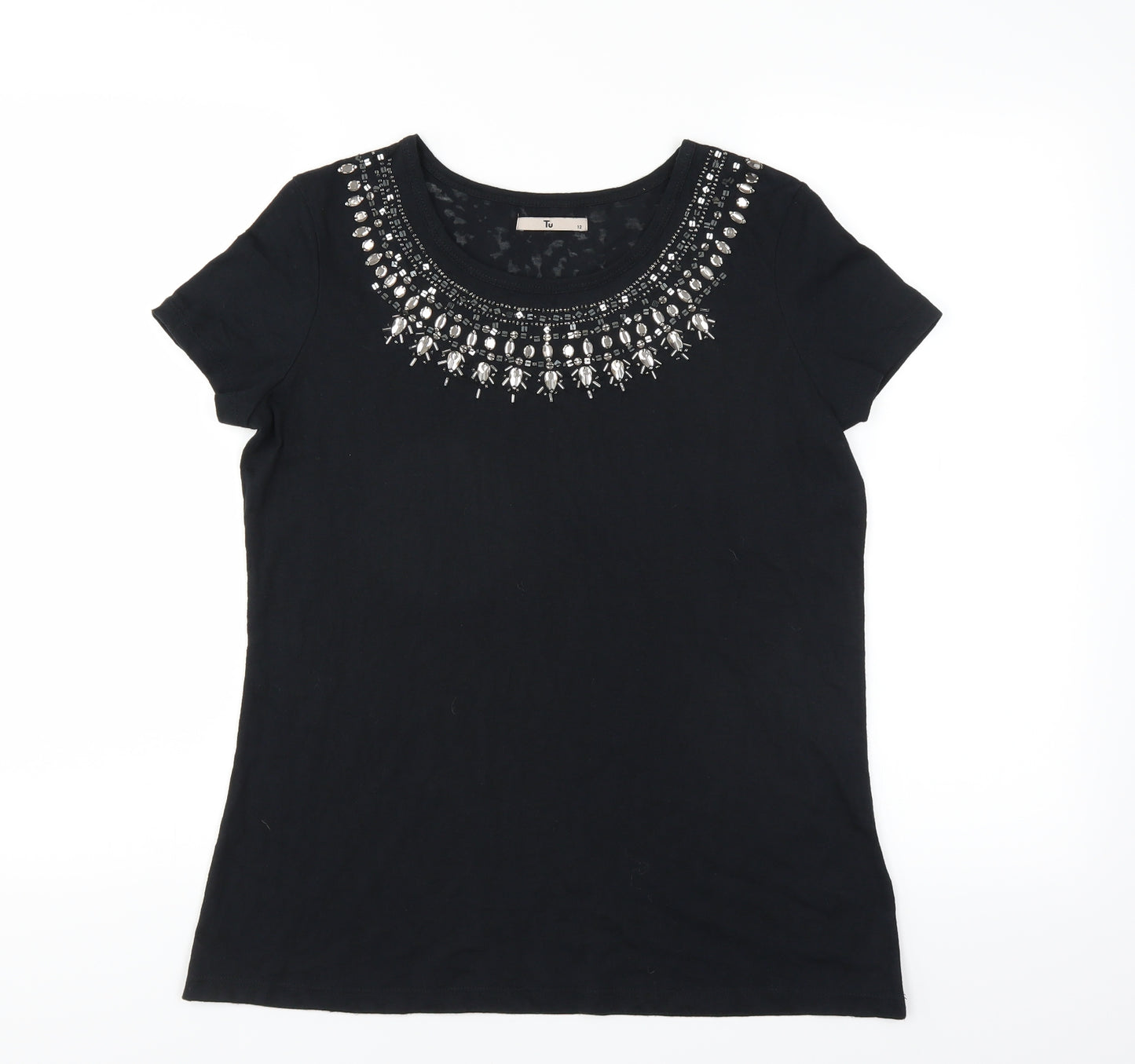 Sainsburys Womens Black   Basic T-Shirt Size 12