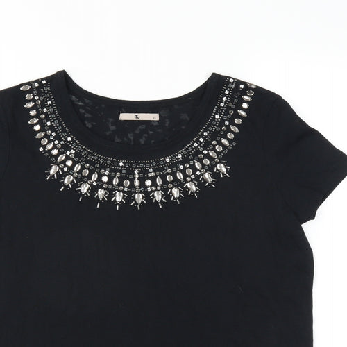 Sainsburys Womens Black   Basic T-Shirt Size 12