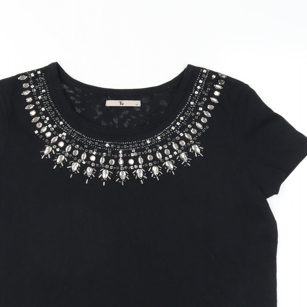 Sainsburys Womens Black   Basic T-Shirt Size 12