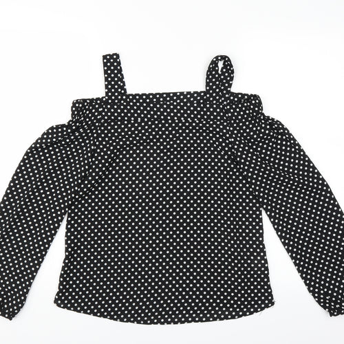 Primark Womens Black Polka Dot  Basic Blouse Size 4