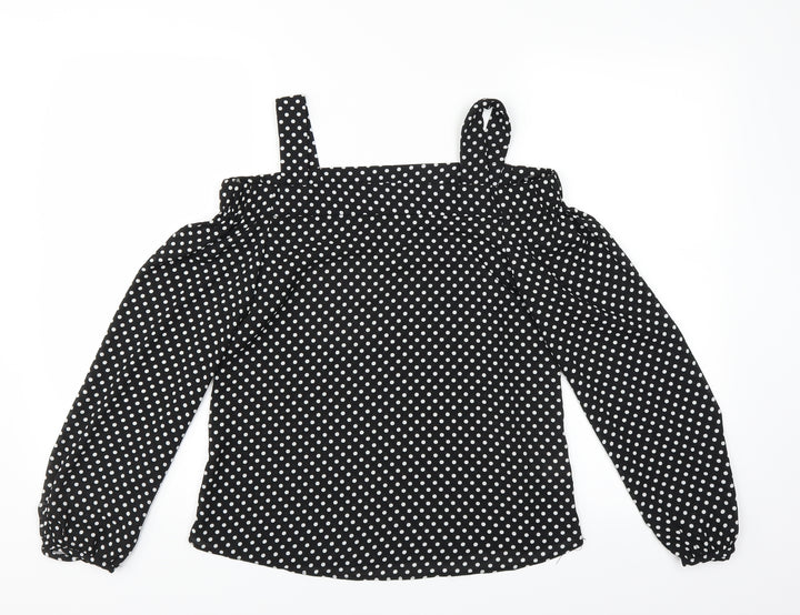 Primark Womens Black Polka Dot  Basic Blouse Size 4