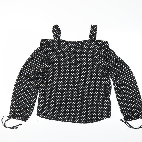 Primark Womens Black Polka Dot  Basic Blouse Size 4