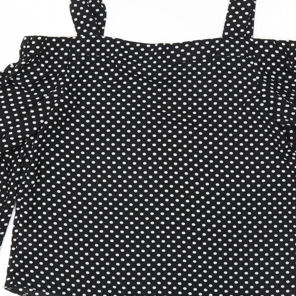 Primark Womens Black Polka Dot  Basic Blouse Size 4