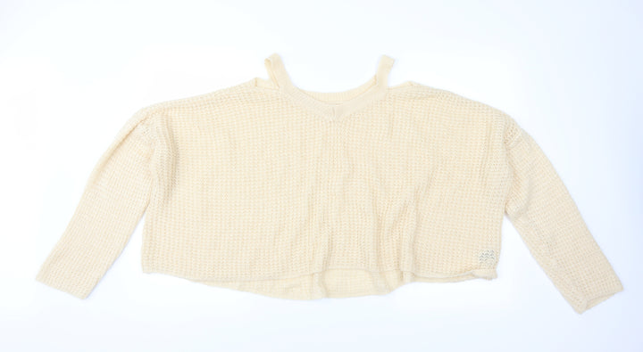 SheIn Womens Beige   Pullover Jumper Size M  - CROPPED