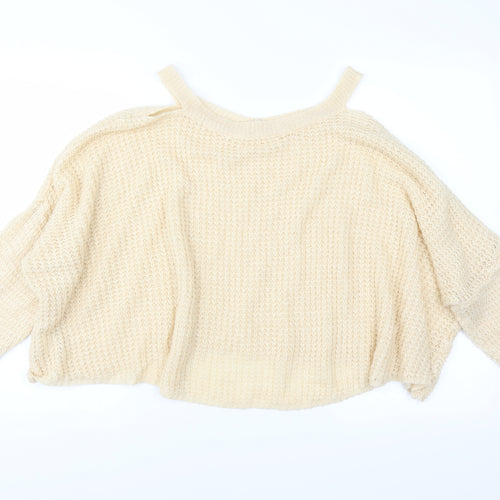 SheIn Womens Beige   Pullover Jumper Size M  - CROPPED