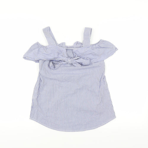 Primark Womens Blue Striped  Basic Blouse Size 4
