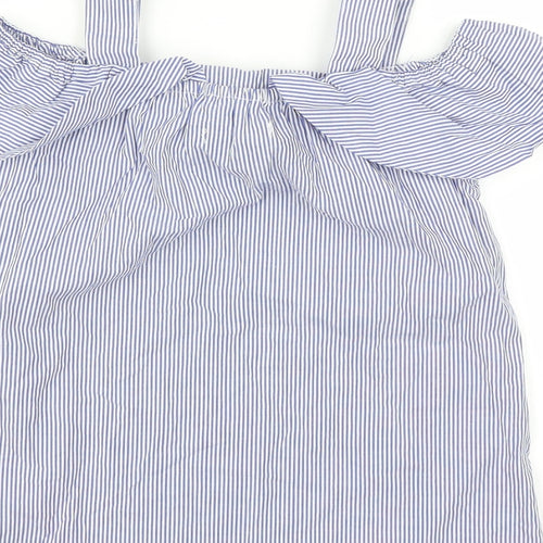 Primark Womens Blue Striped  Basic Blouse Size 4