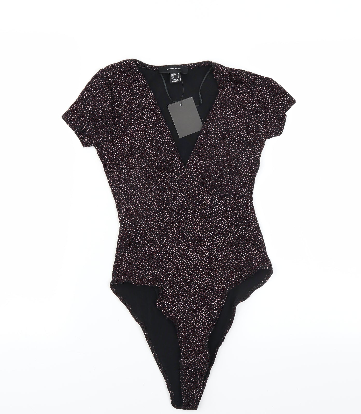 Primark Womens Black   Bodysuit One-Piece Size 6  - glittery