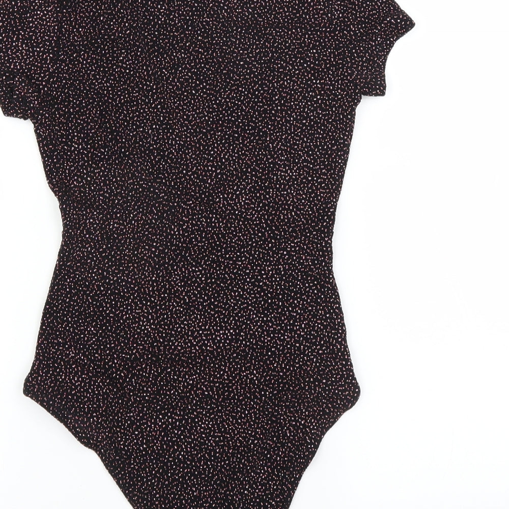Primark Womens Black   Bodysuit One-Piece Size 6  - glittery