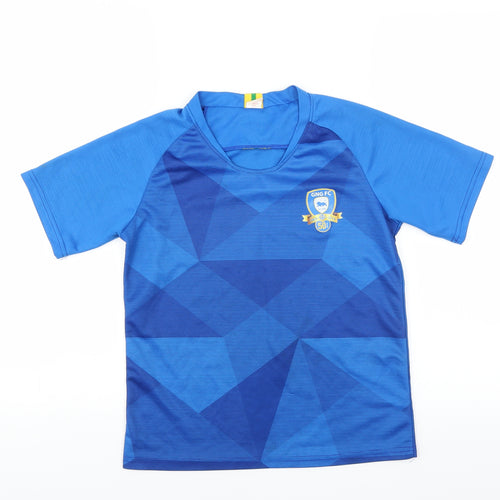 Preworn Boys Blue Geometric  Basic T-Shirt