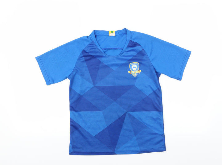 Preworn Boys Blue Geometric Basic T-Shirt