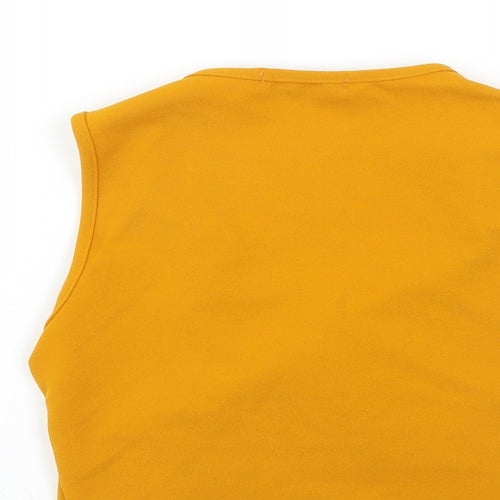 Select Womens Yellow   Basic Blouse Size 10  - CROPPED