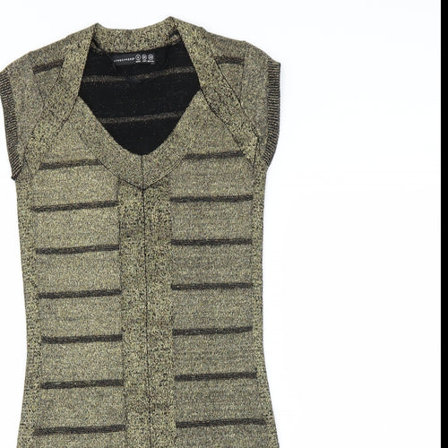 Primark Womens Gold   Bodycon  Size 6  - glittery