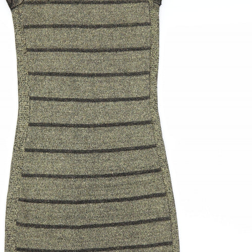 Primark Womens Gold   Bodycon  Size 6  - glittery