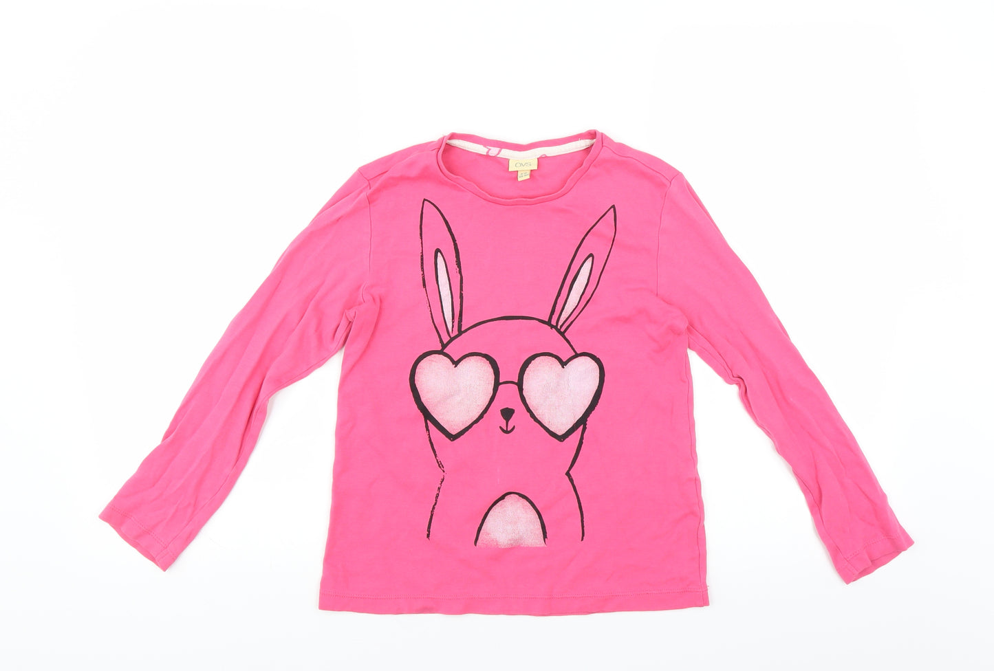 OVS Girls Pink   Basic T-Shirt Size 9-10 Years  - rabbit