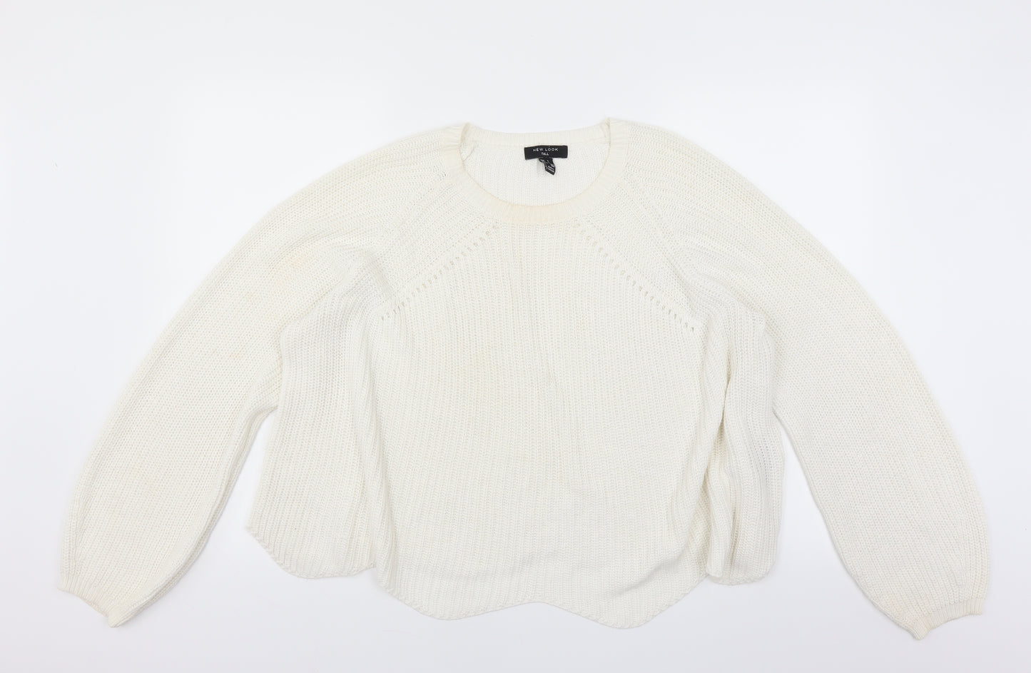 New Look Womens White   Pullover Jumper Size L