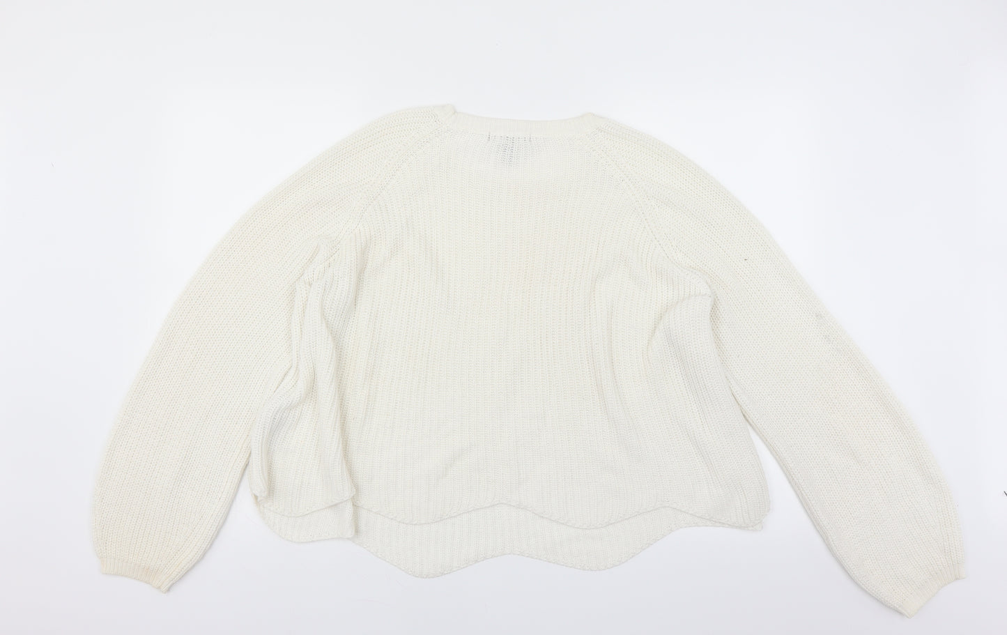 New Look Womens White   Pullover Jumper Size L