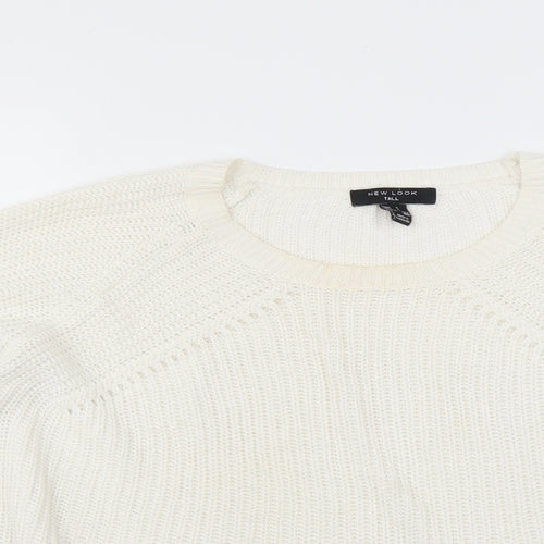 New Look Womens White   Pullover Jumper Size L