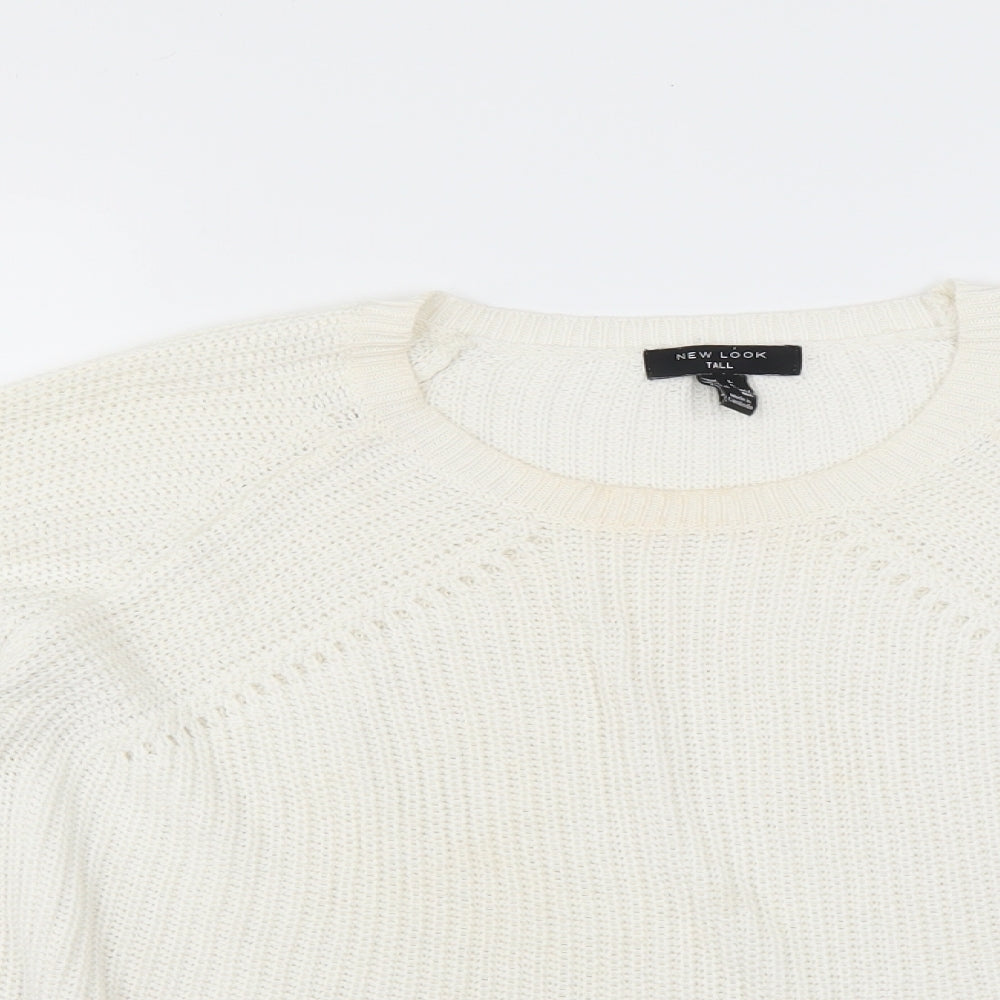 New Look Womens White   Pullover Jumper Size L