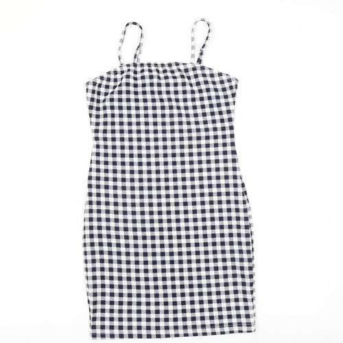 SheIn Womens Blue Check  Mini  Size S