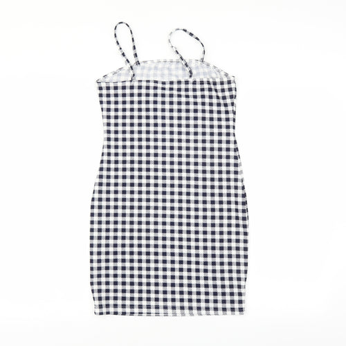 SheIn Womens Blue Check  Mini  Size S