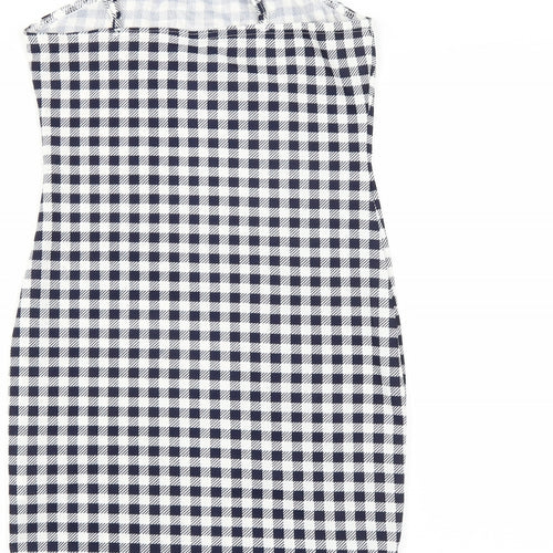 SheIn Womens Blue Check  Mini  Size S
