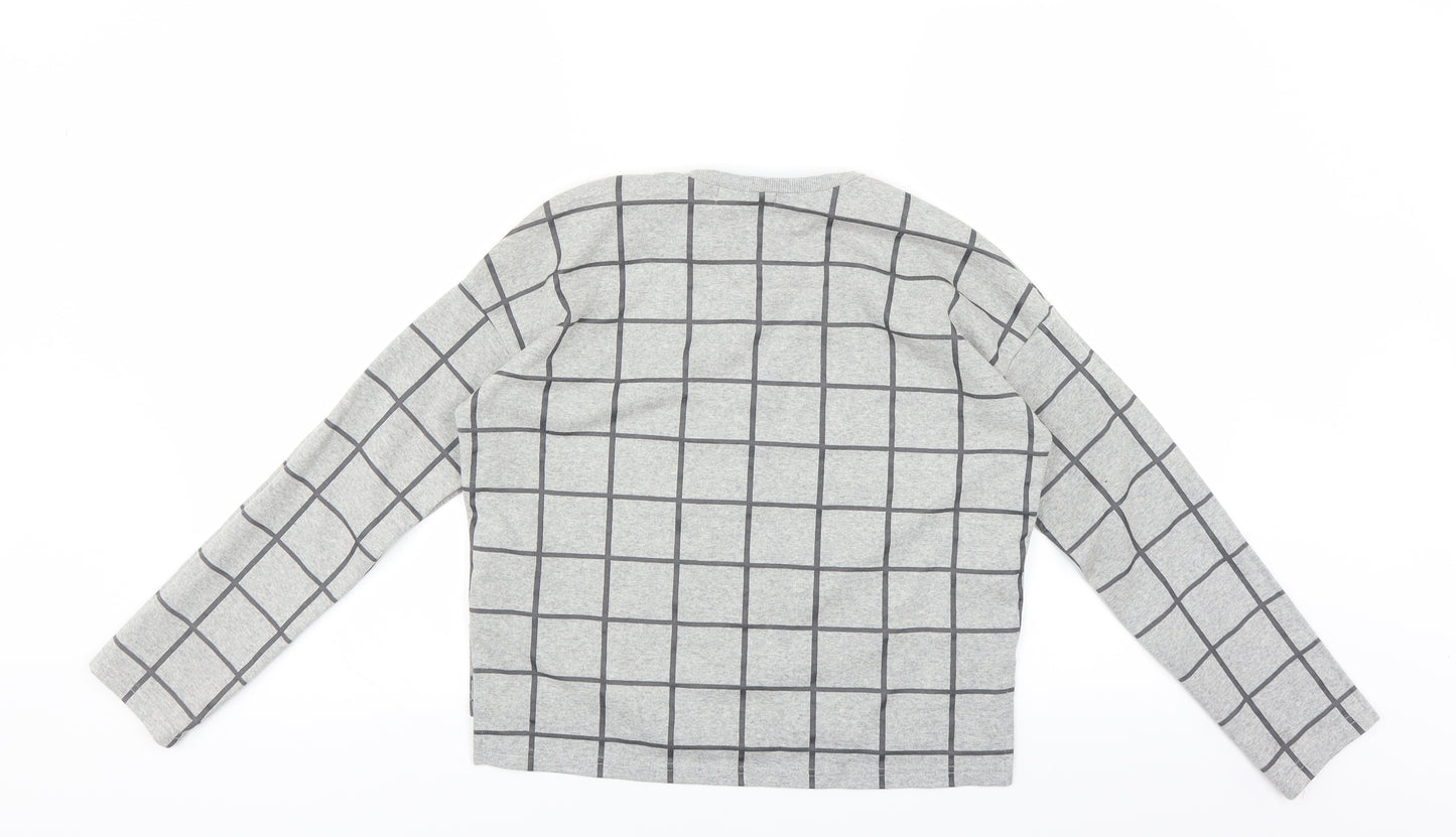Primark Womens Grey Check  Pullover Sweatshirt Size 4
