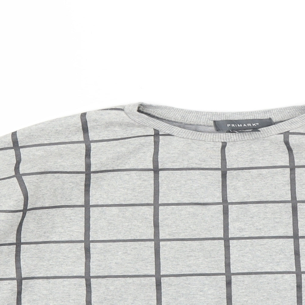 Primark Womens Grey Check  Pullover Sweatshirt Size 4